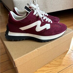 Burgundy and White Sneakers